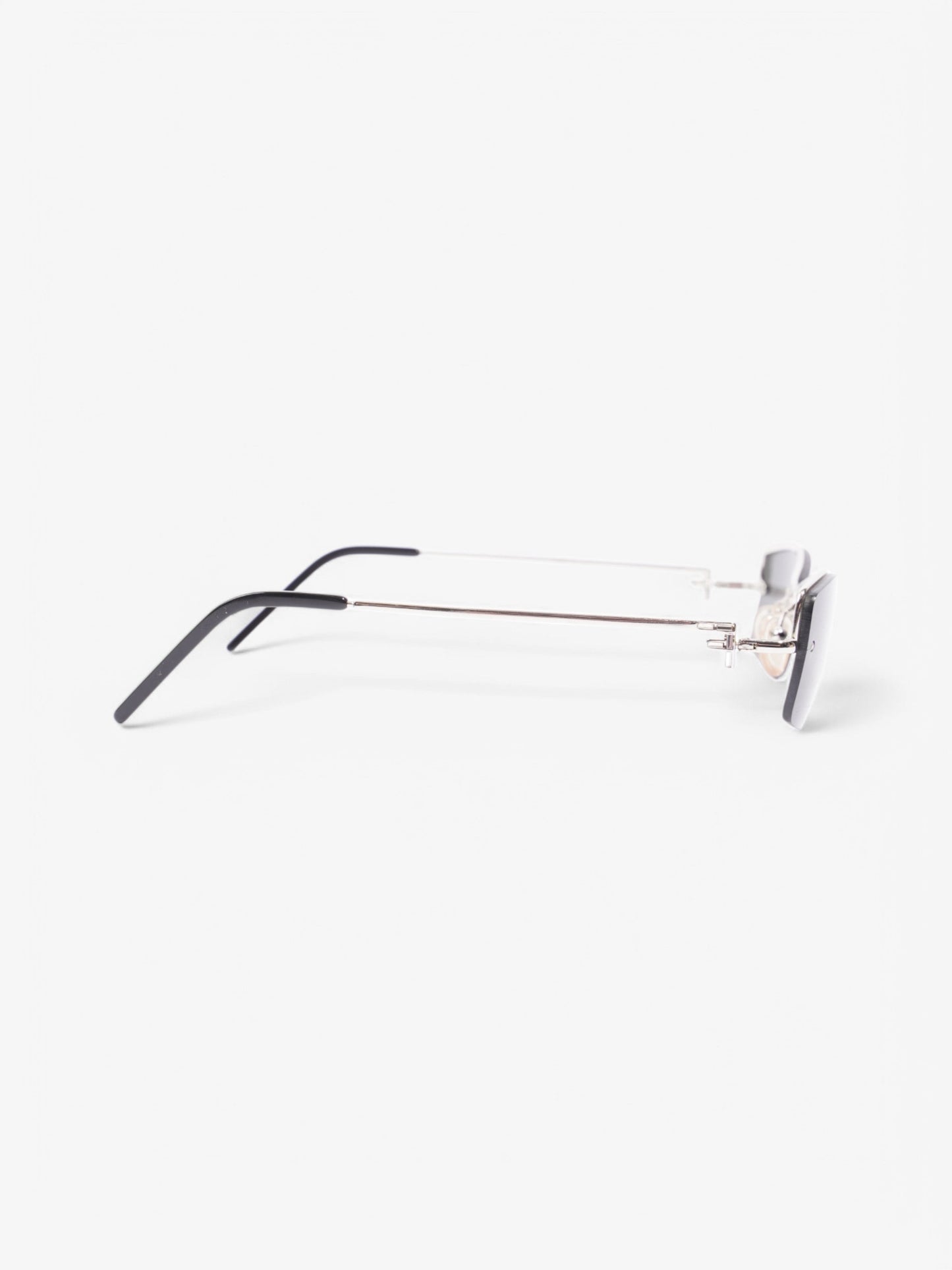Fendi F Rectangular Sunglasses Black / Silver Acetate 135mm