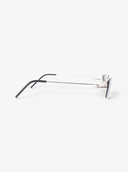 Fendi F Rectangular Sunglasses Black / Silver Acetate 135mm