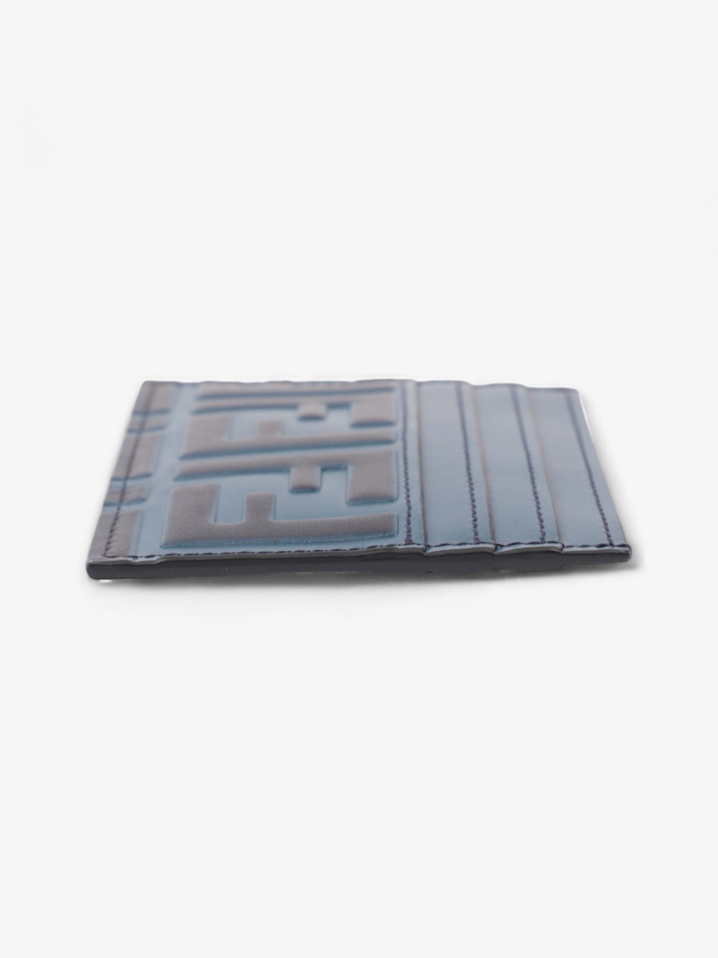 Fendi FF Card Holder Blue Marine Leather