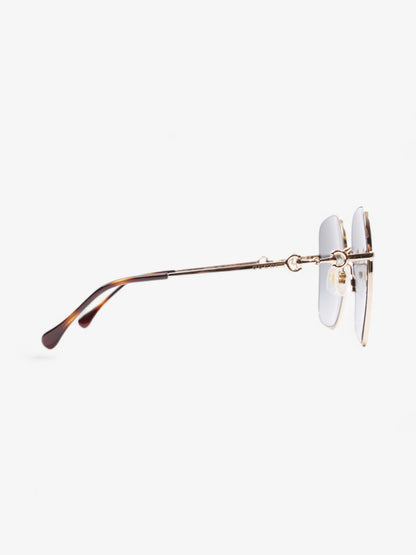 Gucci Square Framed Sunglasses Gold Acetate 140mm