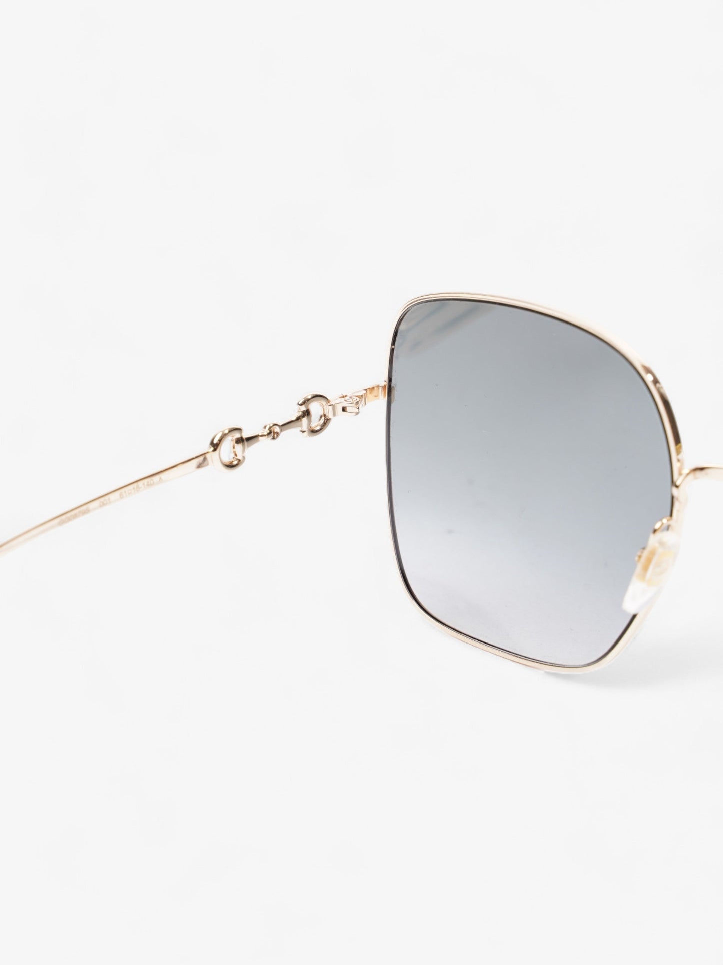 Gucci Square Framed Sunglasses Gold Acetate 140mm