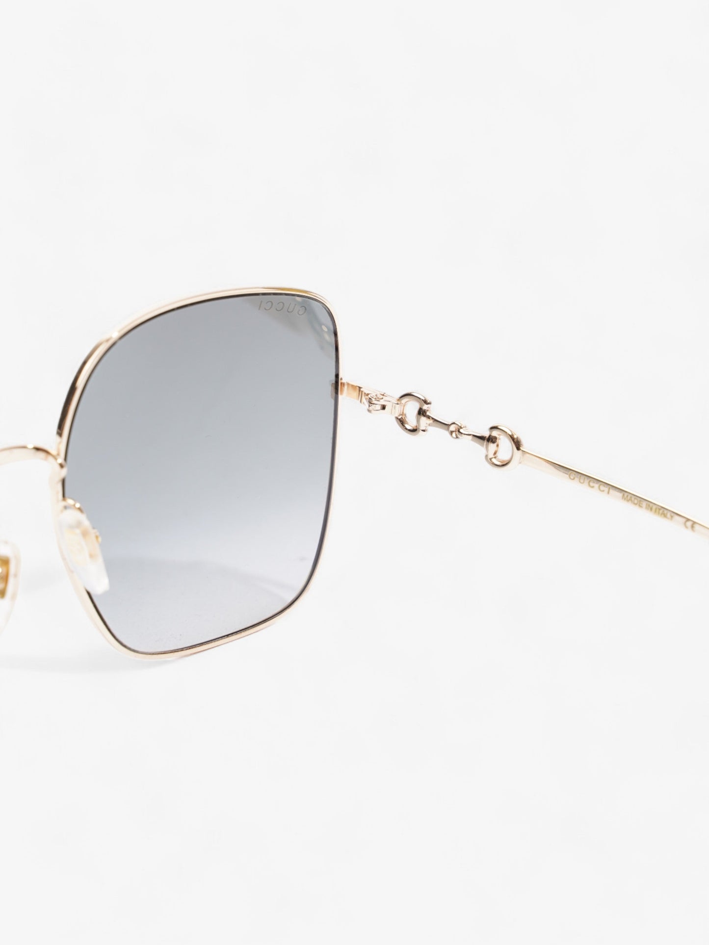 Gucci Square Framed Sunglasses Gold Acetate 140mm
