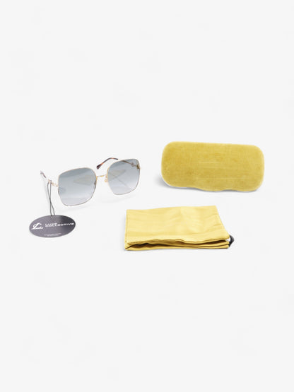 Gucci Square Framed Sunglasses Gold Acetate 140mm