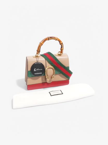 Gucci Dionysus Bamboo Top Handle Nude / Green / Red Leather