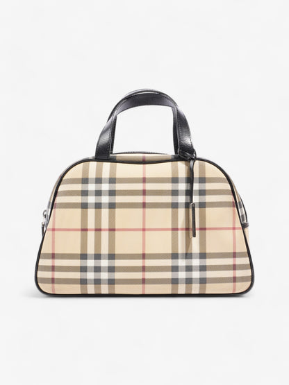 Burberry Top Handle Bag Nova Check / Black Canvas