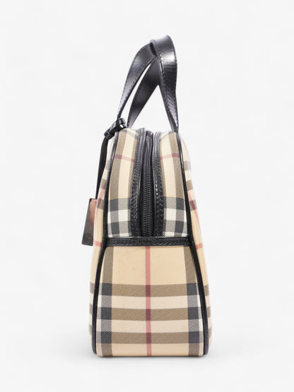 Burberry Top Handle Bag Nova Check / Black Canvas