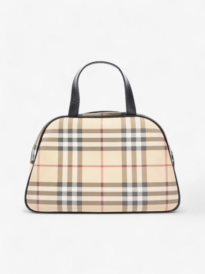 Burberry Top Handle Bag Nova Check / Black Canvas
