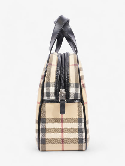 Burberry Top Handle Bag Nova Check / Black Canvas