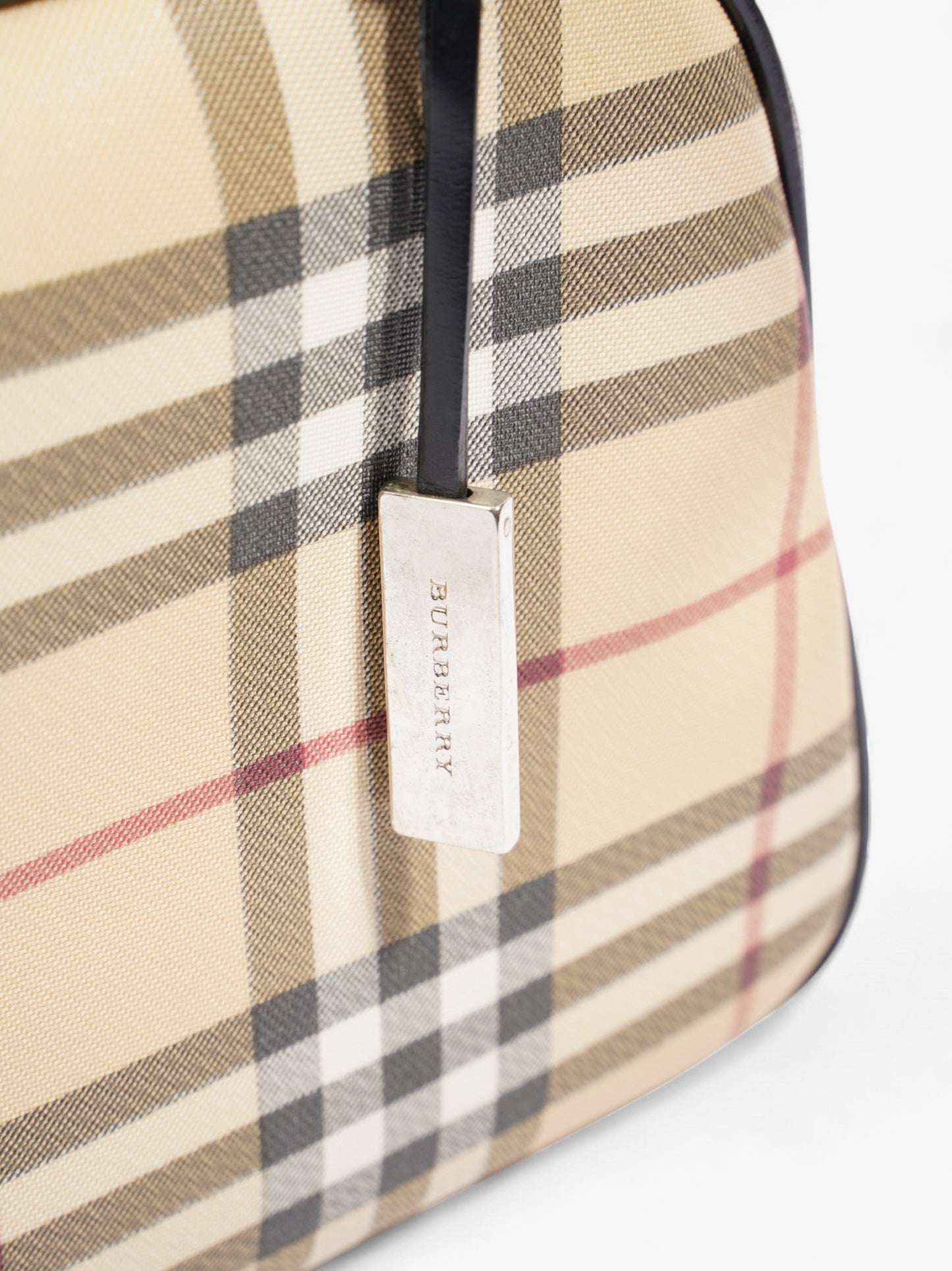 Burberry Top Handle Bag Nova Check / Black Canvas
