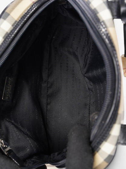 Burberry Top Handle Bag Nova Check / Black Canvas
