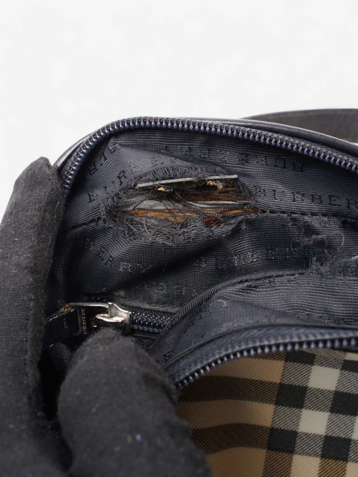 Burberry Top Handle Bag Nova Check / Black Canvas