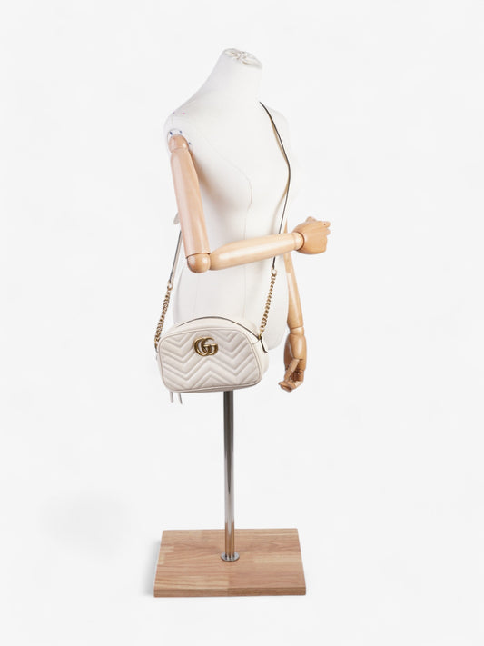 Gucci GG Marmont White Matelasse Leather Small