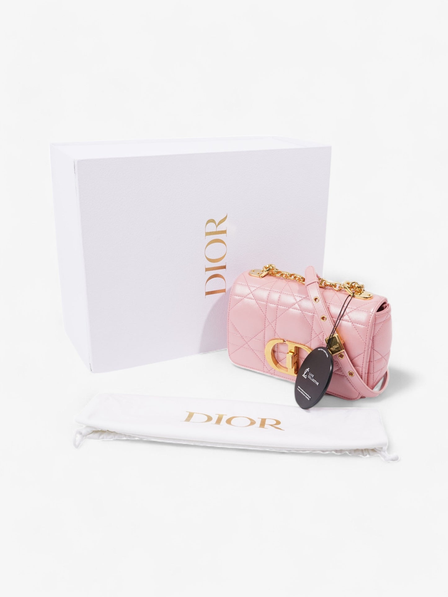 Christian Dior Caro Pink Lambskin Leather Small