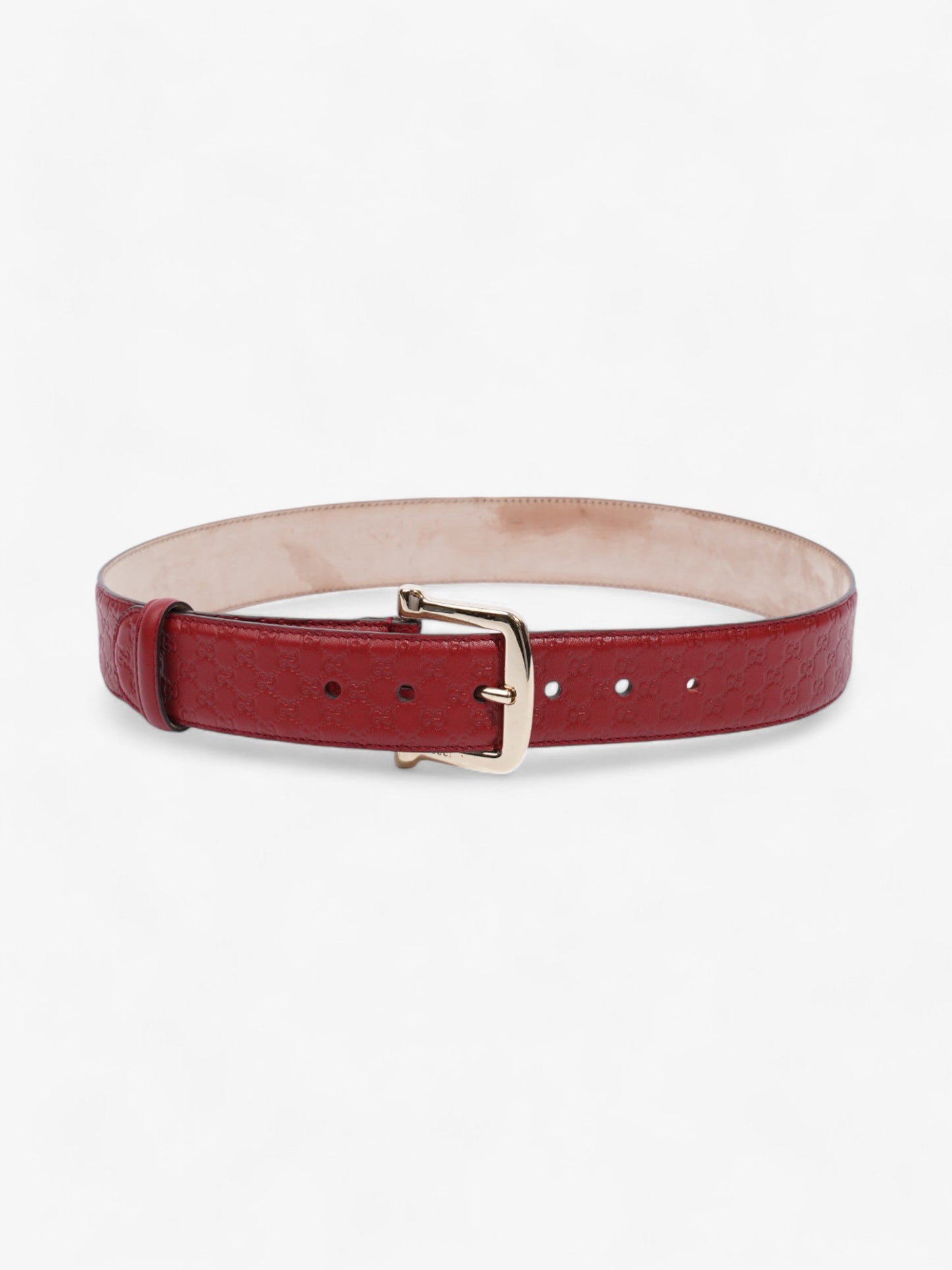 Gucci Guccissima Belt Red / Gold Leather 80cm / 32"