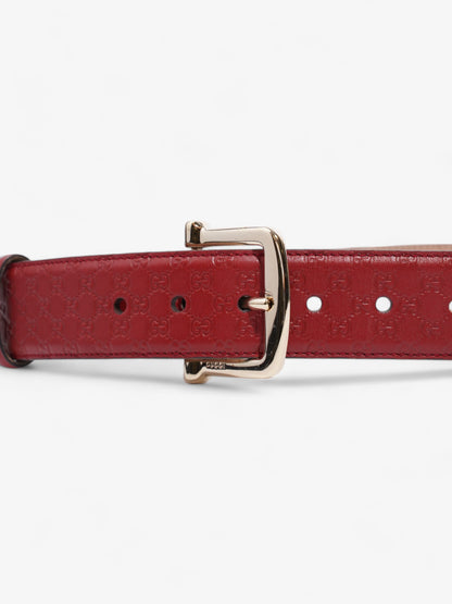 Gucci Guccissima Belt Red / Gold Leather 80cm / 32"