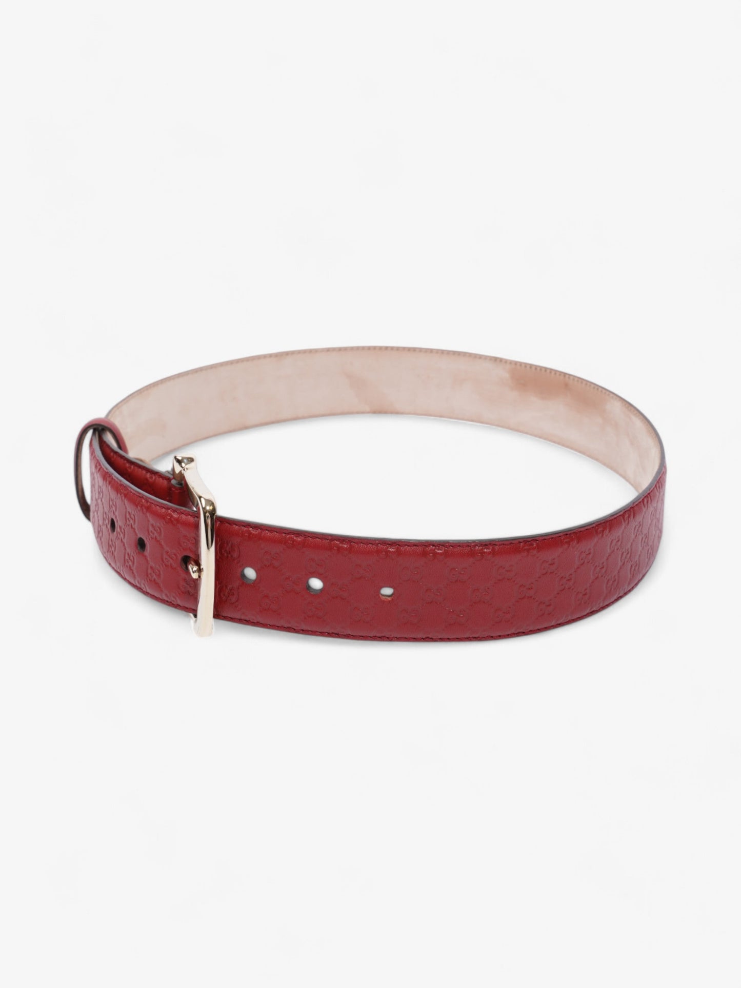 Gucci Guccissima Belt Red / Gold Leather 80cm / 32"