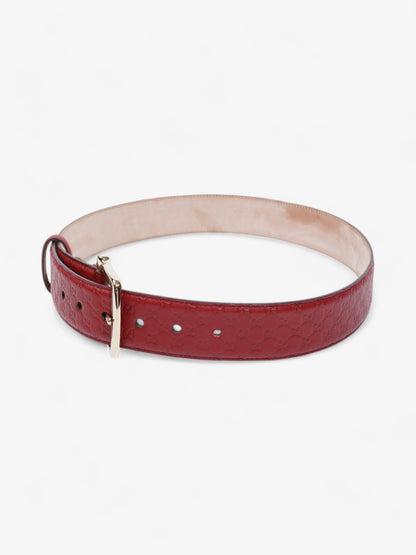 Gucci Guccissima Belt Red / Gold Leather 80cm / 32"