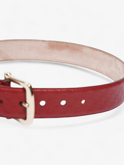 Gucci Guccissima Belt Red / Gold Leather 80cm / 32"