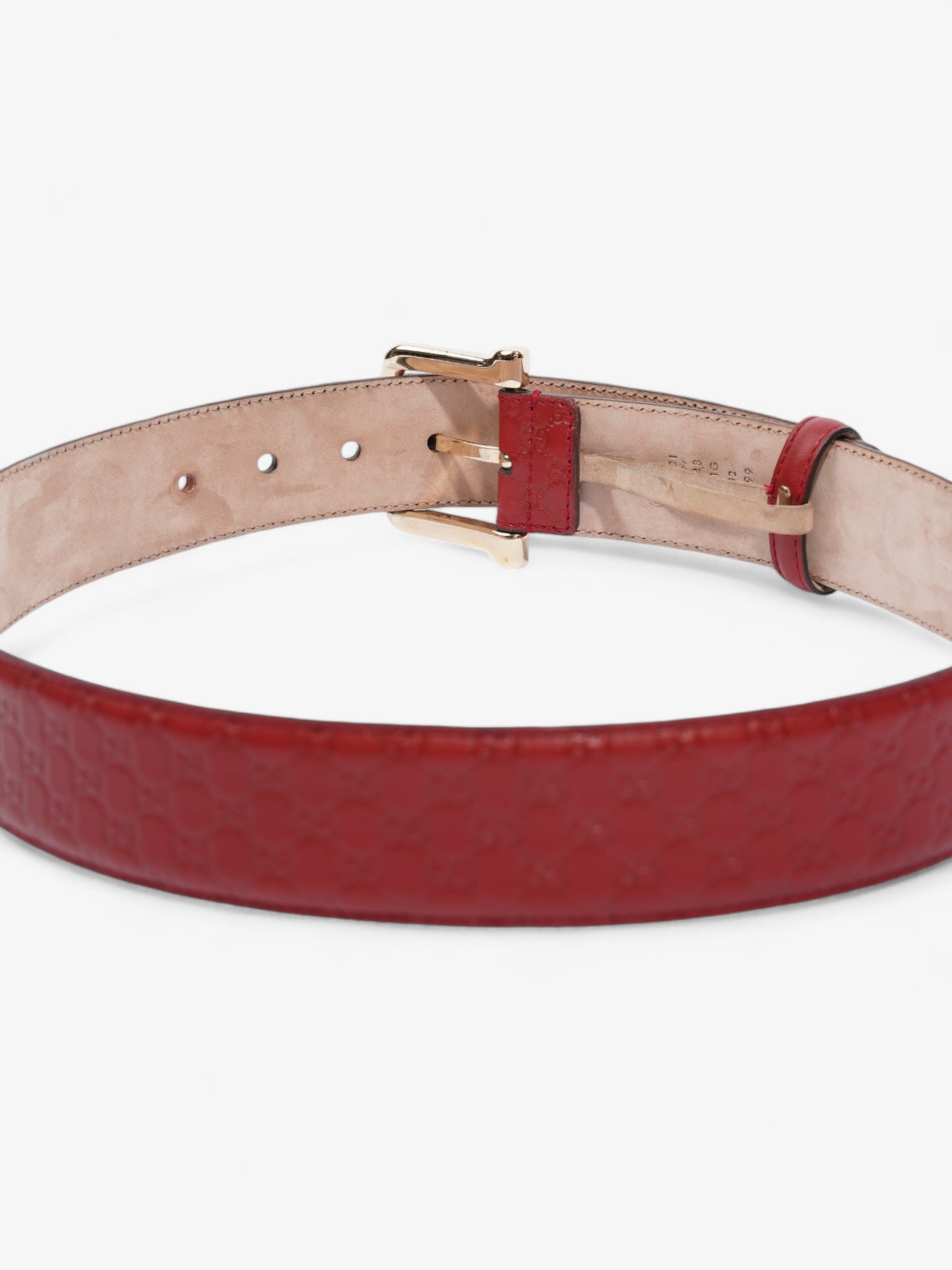 Gucci Guccissima Belt Red / Gold Leather 80cm / 32"