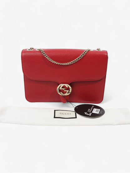 Gucci Dollar Interlocking G Red Calfskin Leather Medium