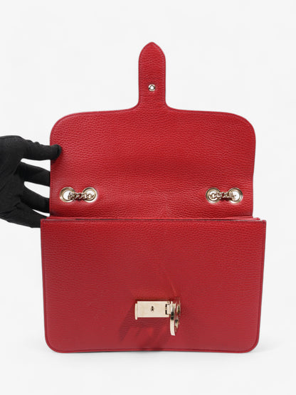 Gucci Dollar Interlocking G Red Calfskin Leather Medium