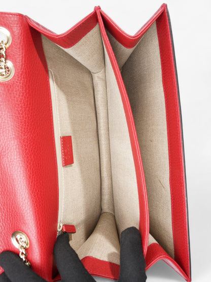 Gucci Dollar Interlocking G Red Calfskin Leather Medium