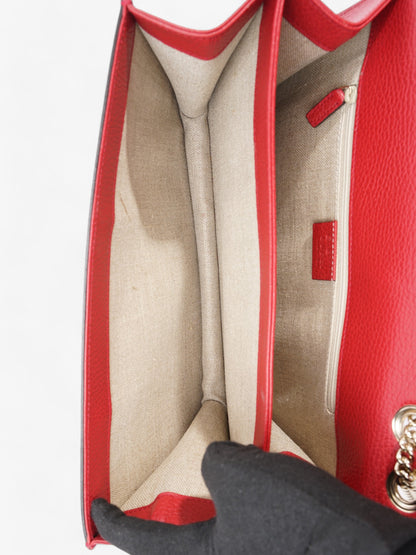 Gucci Dollar Interlocking G Red Calfskin Leather Medium