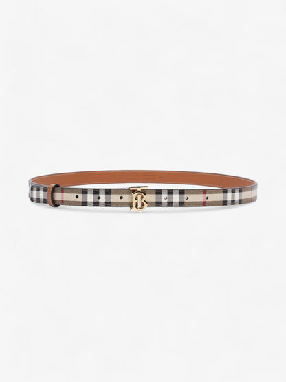 Burberry TB Belt Vintage Check / Gold Canvas Medium - 101.5cm
