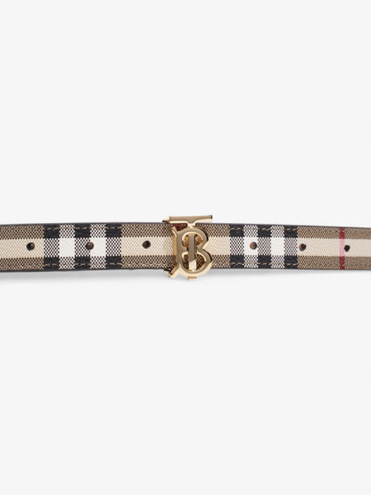 Burberry TB Belt Vintage Check / Gold Canvas Medium - 101.5cm