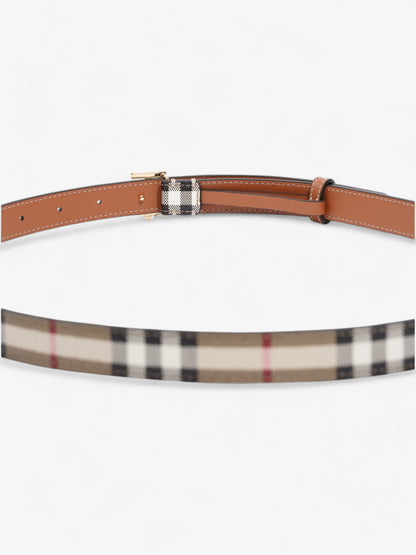 Burberry TB Belt Vintage Check / Gold Canvas Medium - 101.5cm