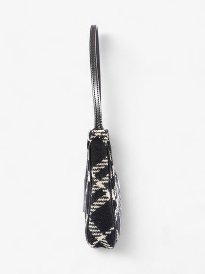 Burberry Check Pochette Black / White Wool