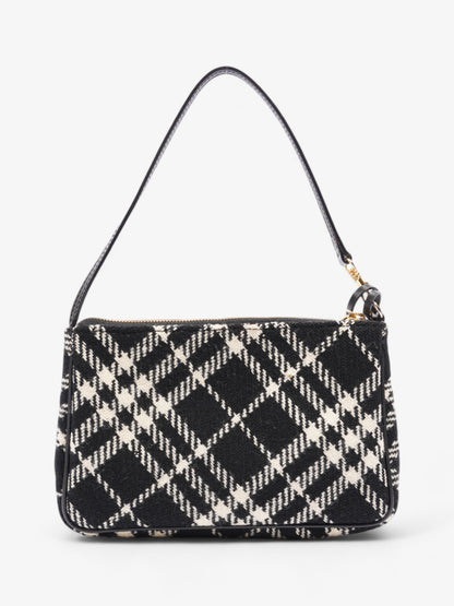 Burberry Check Pochette Black / White Wool