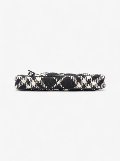 Burberry Check Pochette Black / White Wool