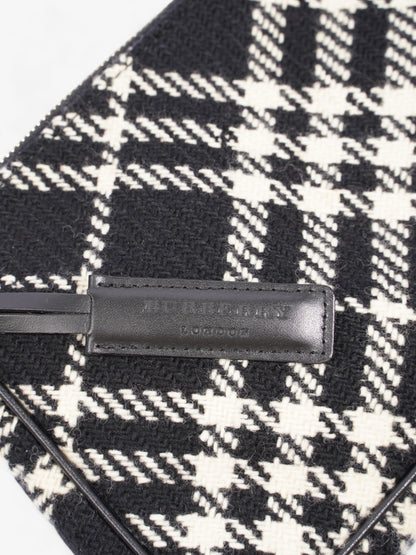 Burberry Check Pochette Black / White Wool