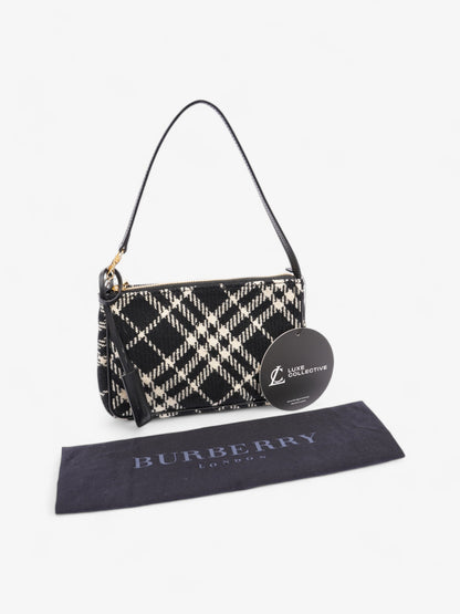 Burberry Check Pochette Black / White Wool