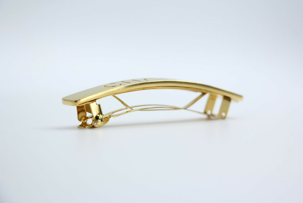 Chanel Vintage 98A Matte Gold-plated ‘CHANEL’ Hairpin