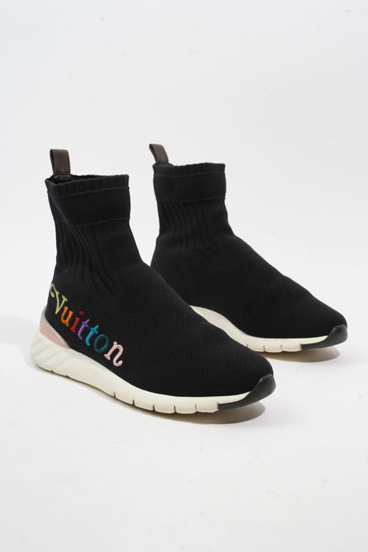 Louis Vuitton Logo Sock Runner Black / Multicolour Cotton EU 38.5 UK 5.5
