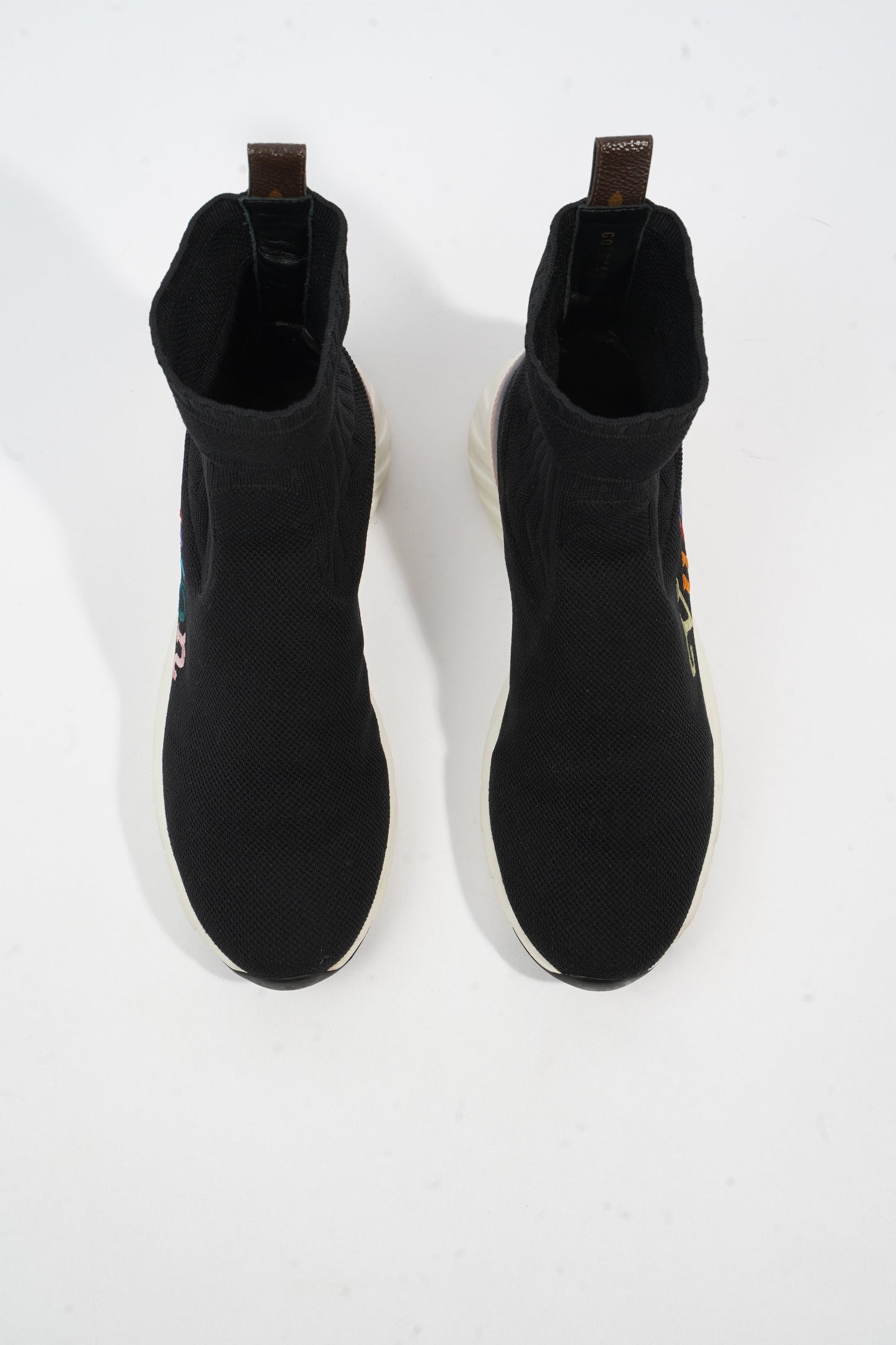 Louis Vuitton Logo Sock Runner Black / Multicolour Cotton EU 38.5 UK 5.5