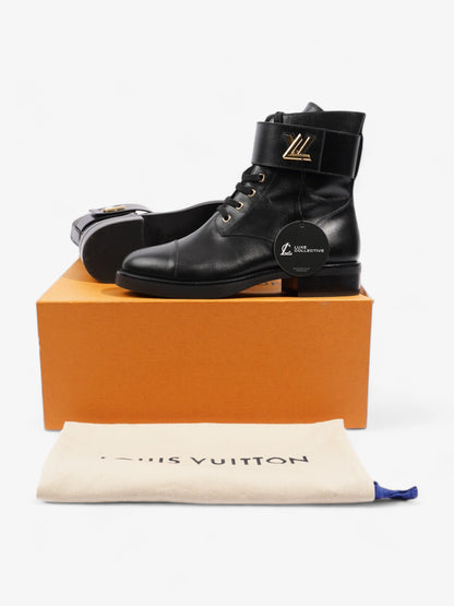 Louis Vuitton Wonderland Lace Up Boots Black Leather UK 40.5 UK 7.5