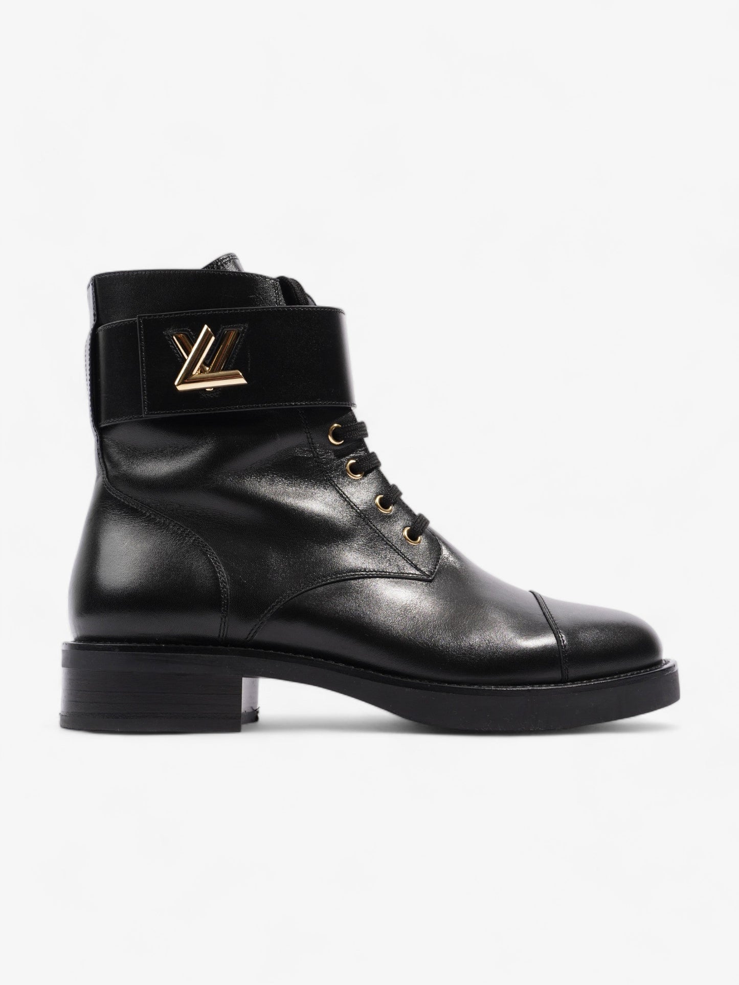 Louis Vuitton Wonderland Lace Up Boots Black Leather UK 40.5 UK 7.5