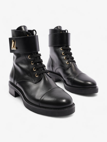 Louis Vuitton Wonderland Lace Up Boots Black Leather UK 40.5 UK 7.5
