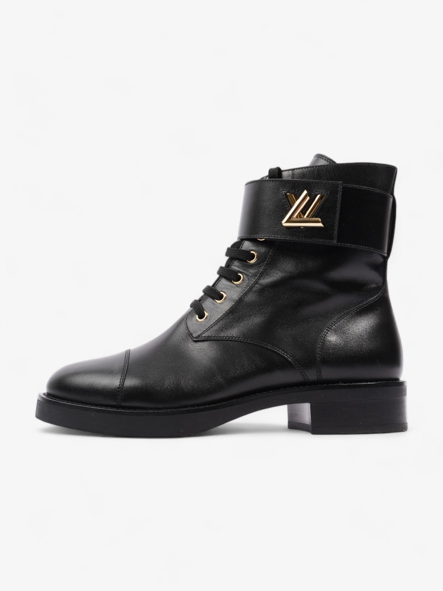 Louis Vuitton Wonderland Lace Up Boots Black Leather UK 40.5 UK 7.5