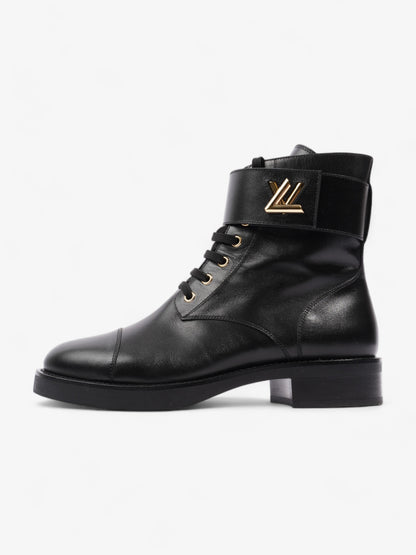 Louis Vuitton Wonderland Lace Up Boots Black Leather UK 40.5 UK 7.5