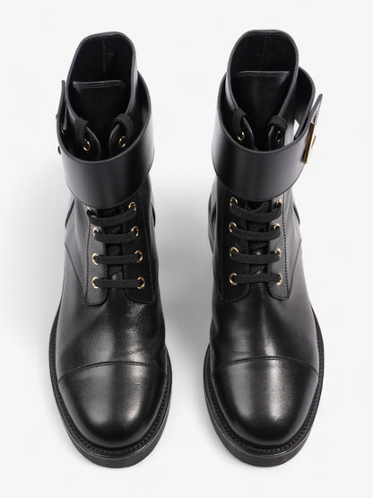 Louis Vuitton Wonderland Lace Up Boots Black Leather UK 40.5 UK 7.5