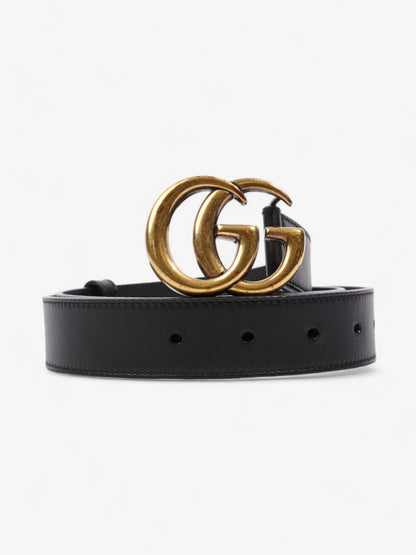 Gucci GG Marmont Thin Belt Black / Gold Leather 80cm / 32"