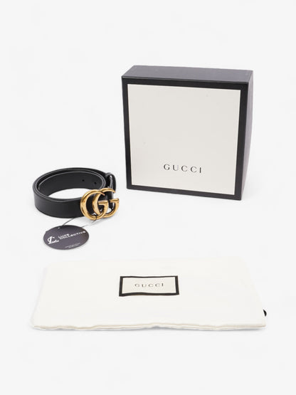 Gucci GG Marmont Thin Belt Black / Gold Leather 80cm / 32"