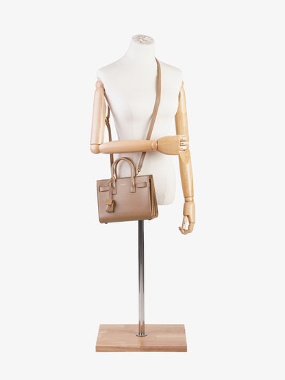 Saint Laurent Sac De Jour Dark Beige Calfskin Leather Nano