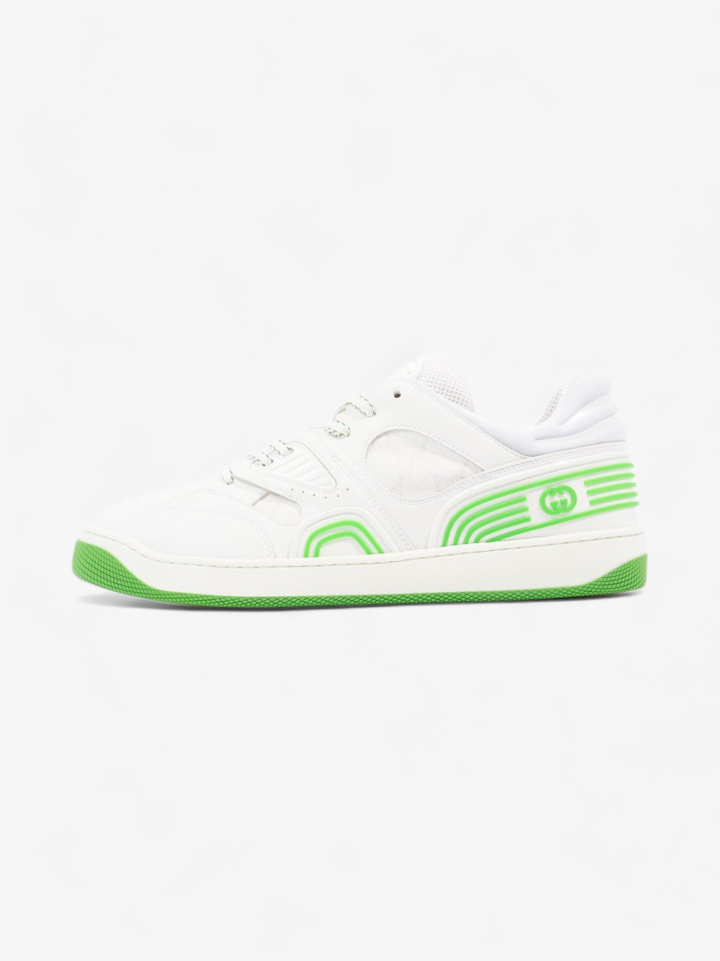 Gucci Demetra Basket Low Top White / Green Polyurethane EU 39.5 UK 6.5