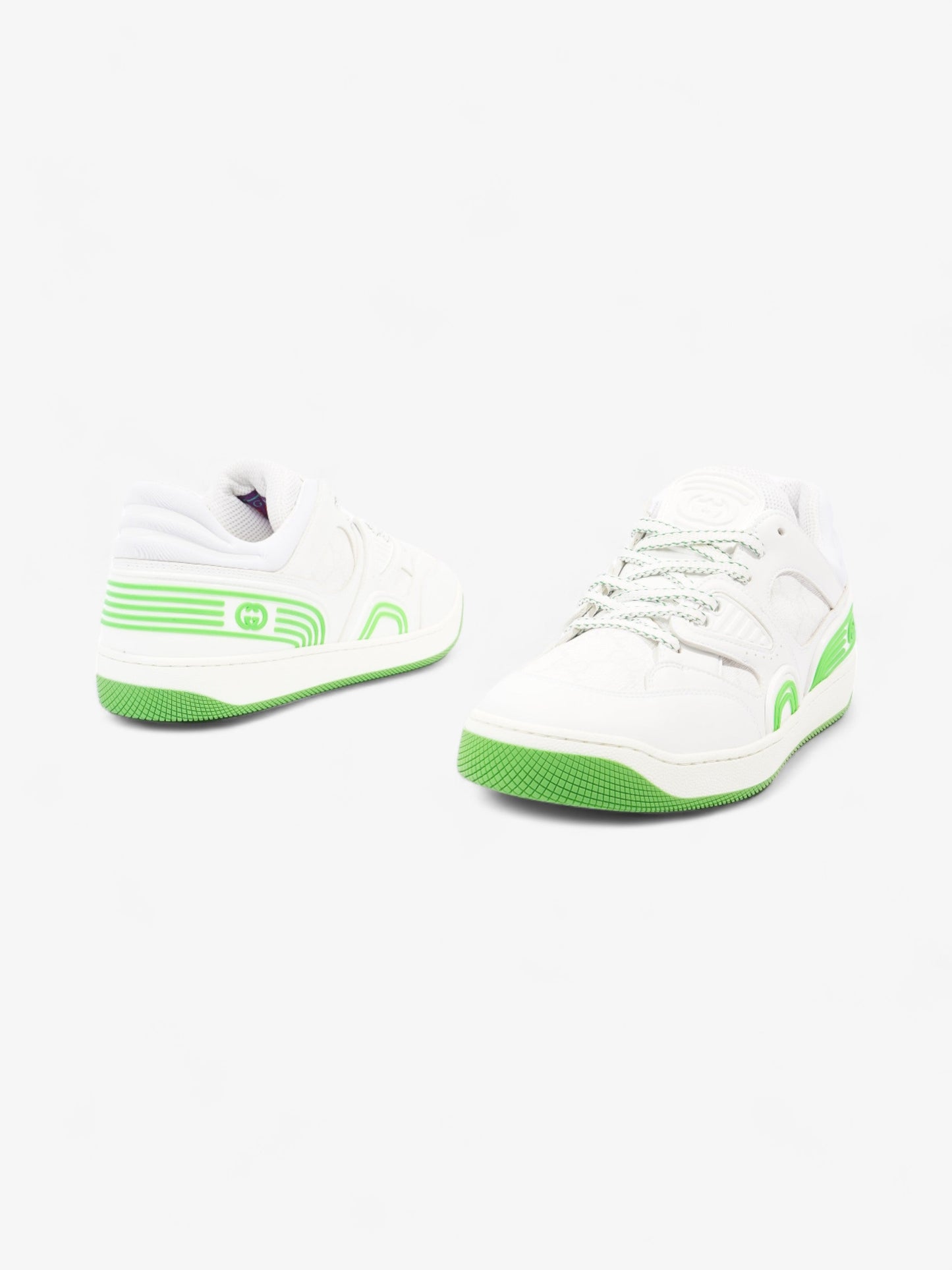 Gucci Demetra Basket Low Top White / Green Polyurethane EU 39.5 UK 6.5