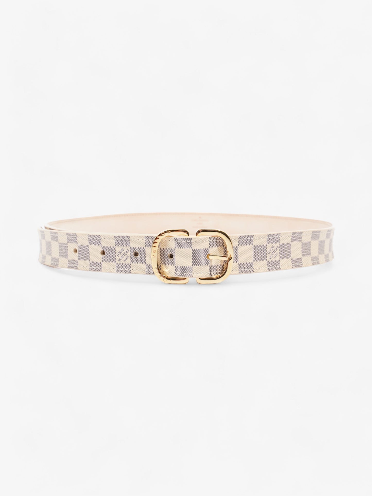 Louis Vuitton Thin Buckle Belt Damier Azur Coated Canvas 80cm 32"